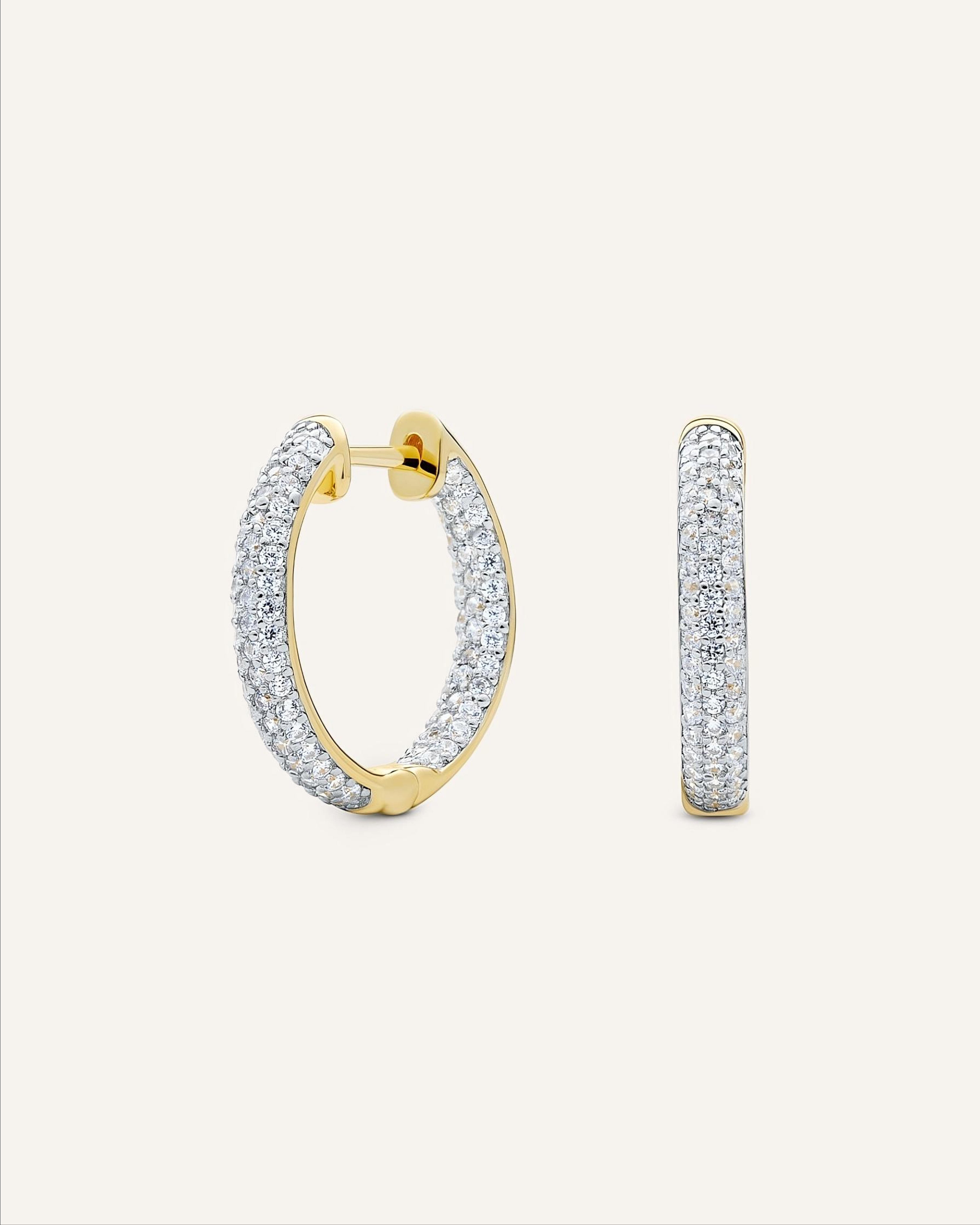 14KT Gold Plated earrings with Cubic Zirconia