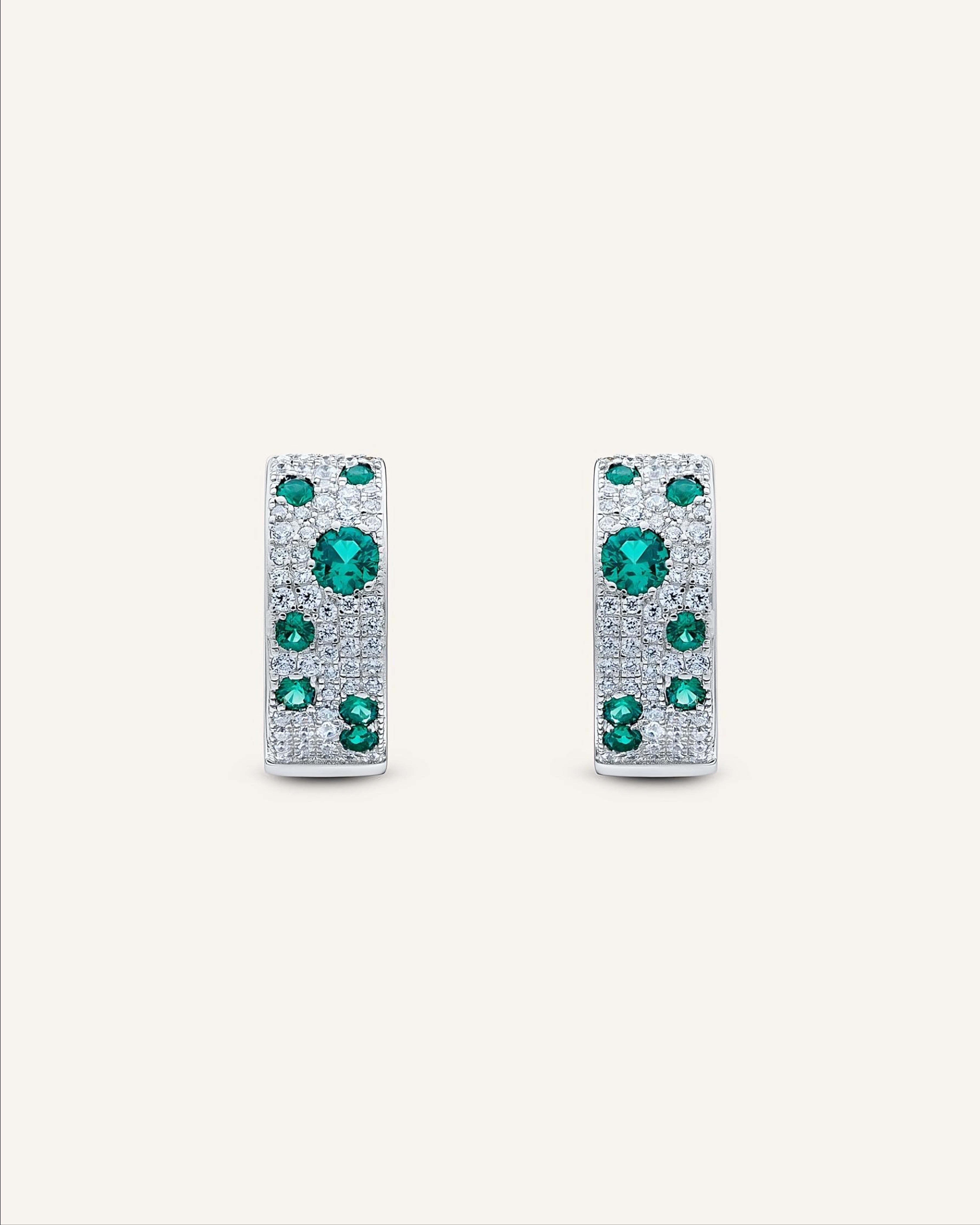 Silver earrings with Spinel ,Cubic Zirconia