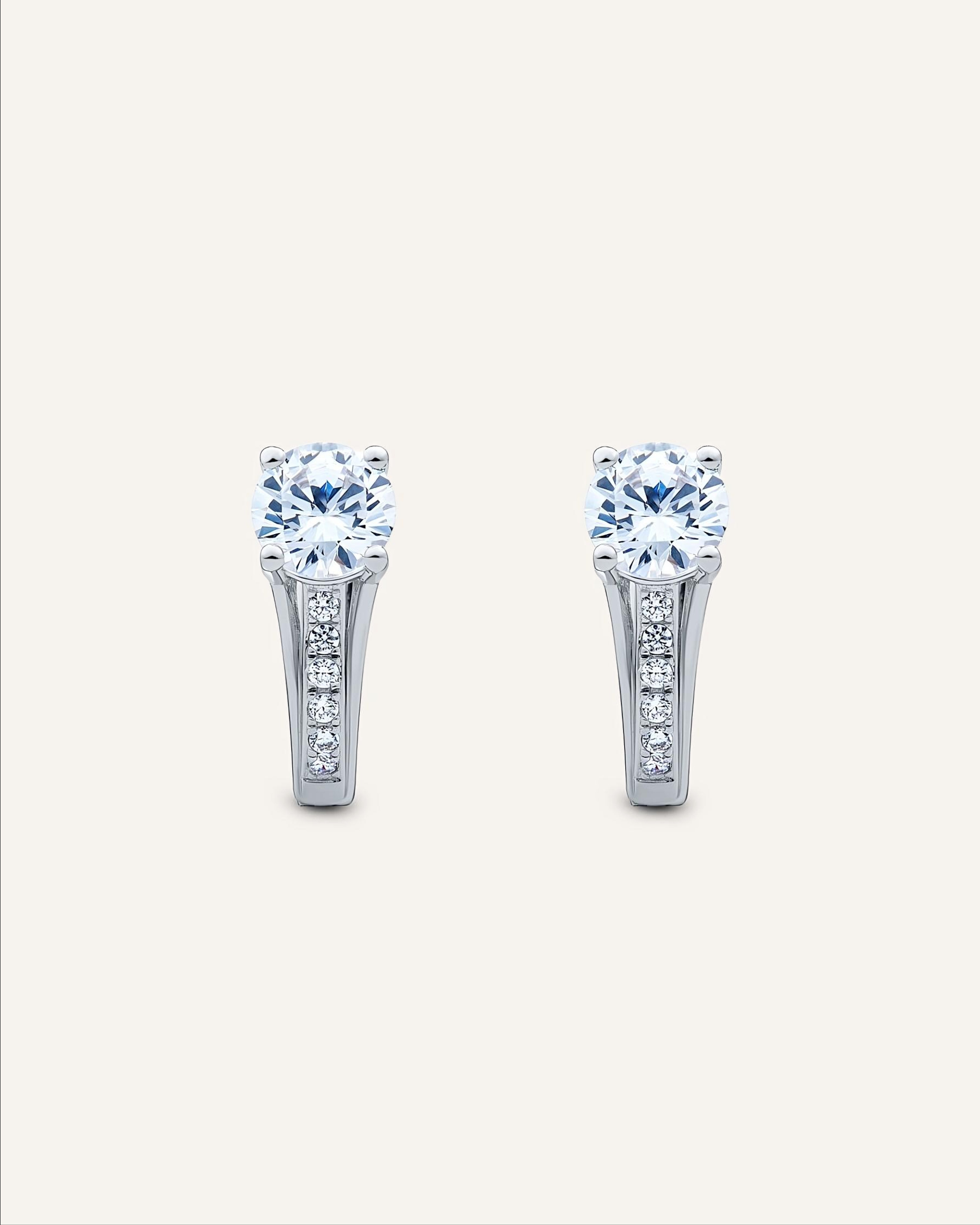 Silver earrings with Cubic Zirconia