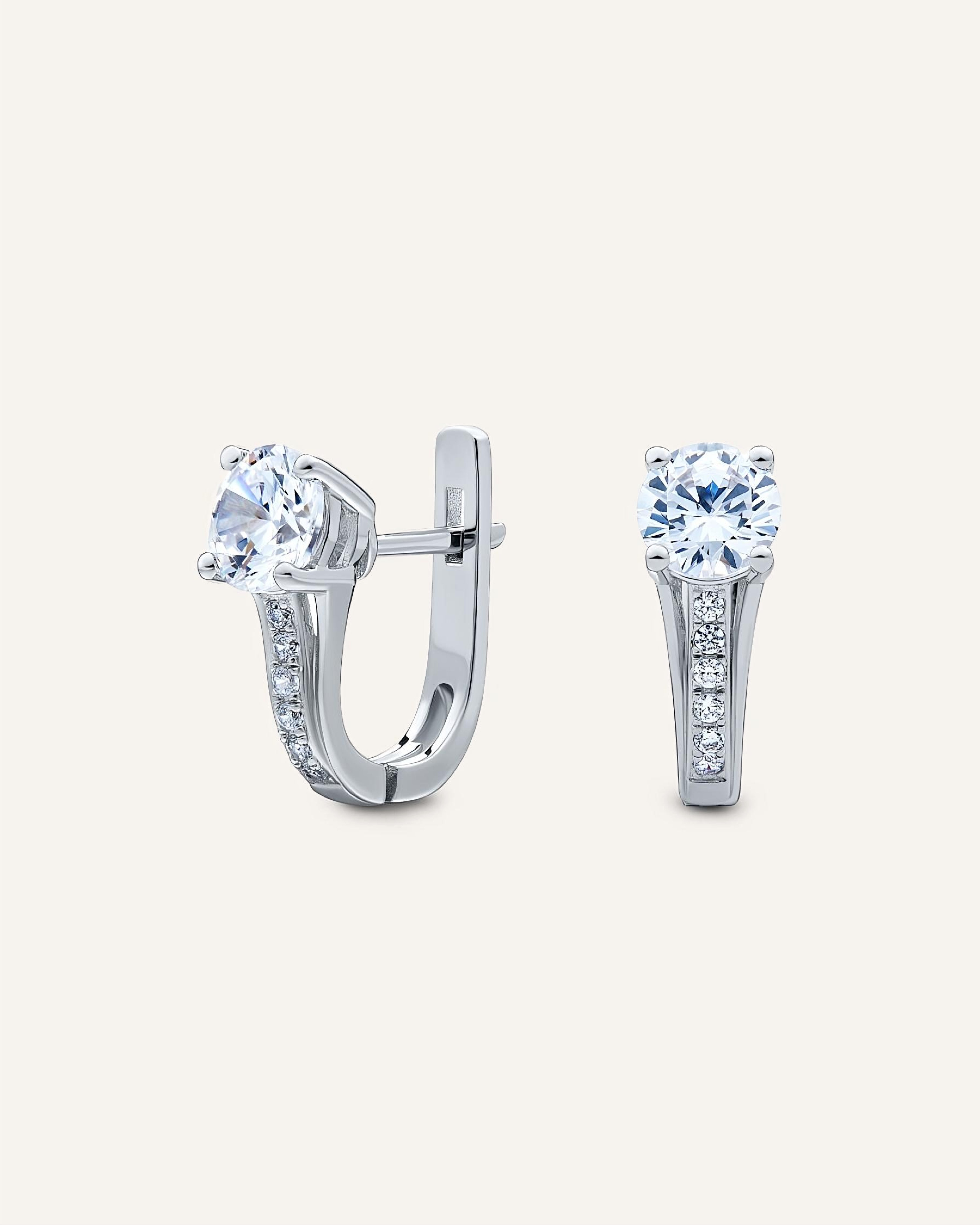 Silver earrings with Cubic Zirconia