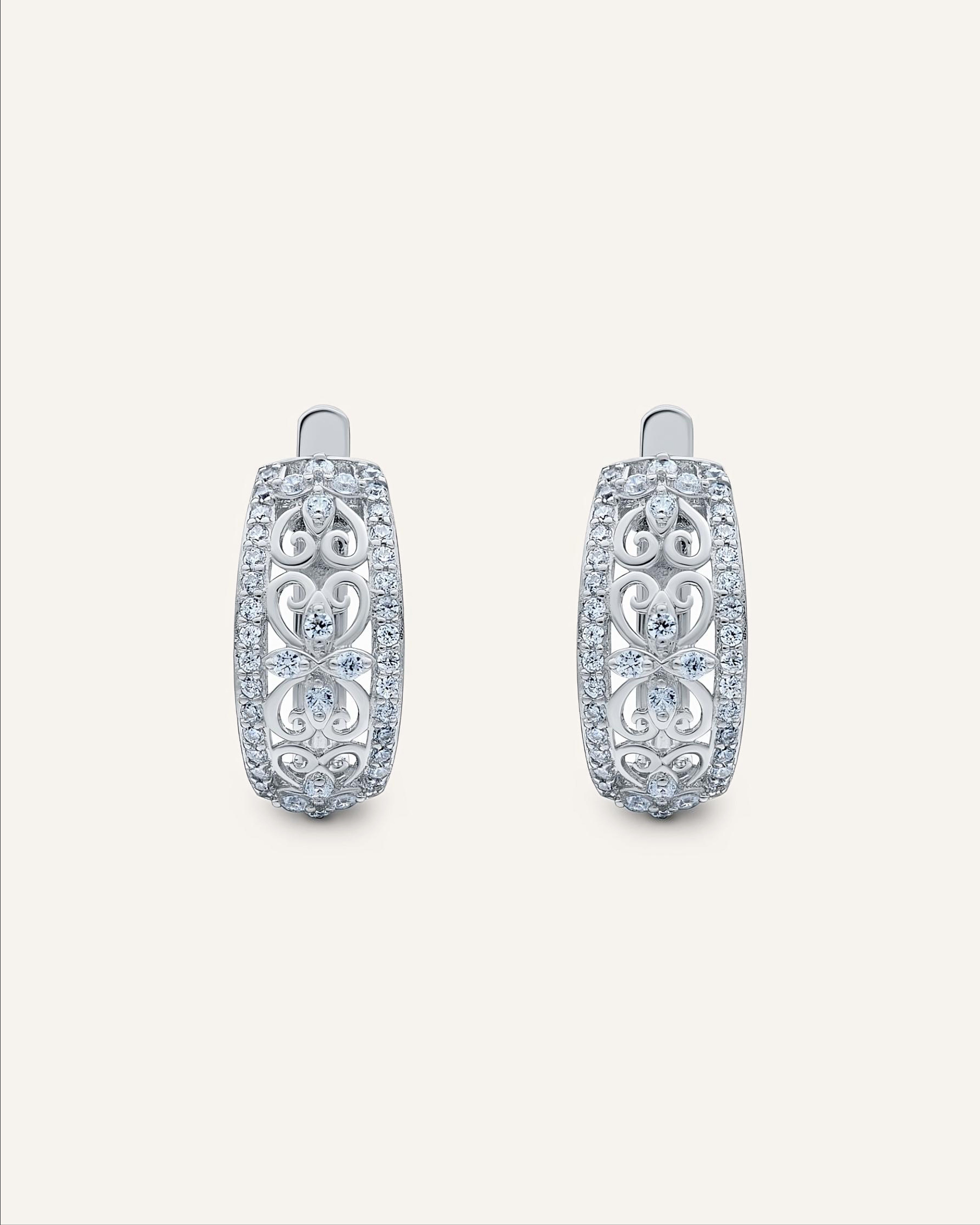 Silver earrings with Cubic Zirconia