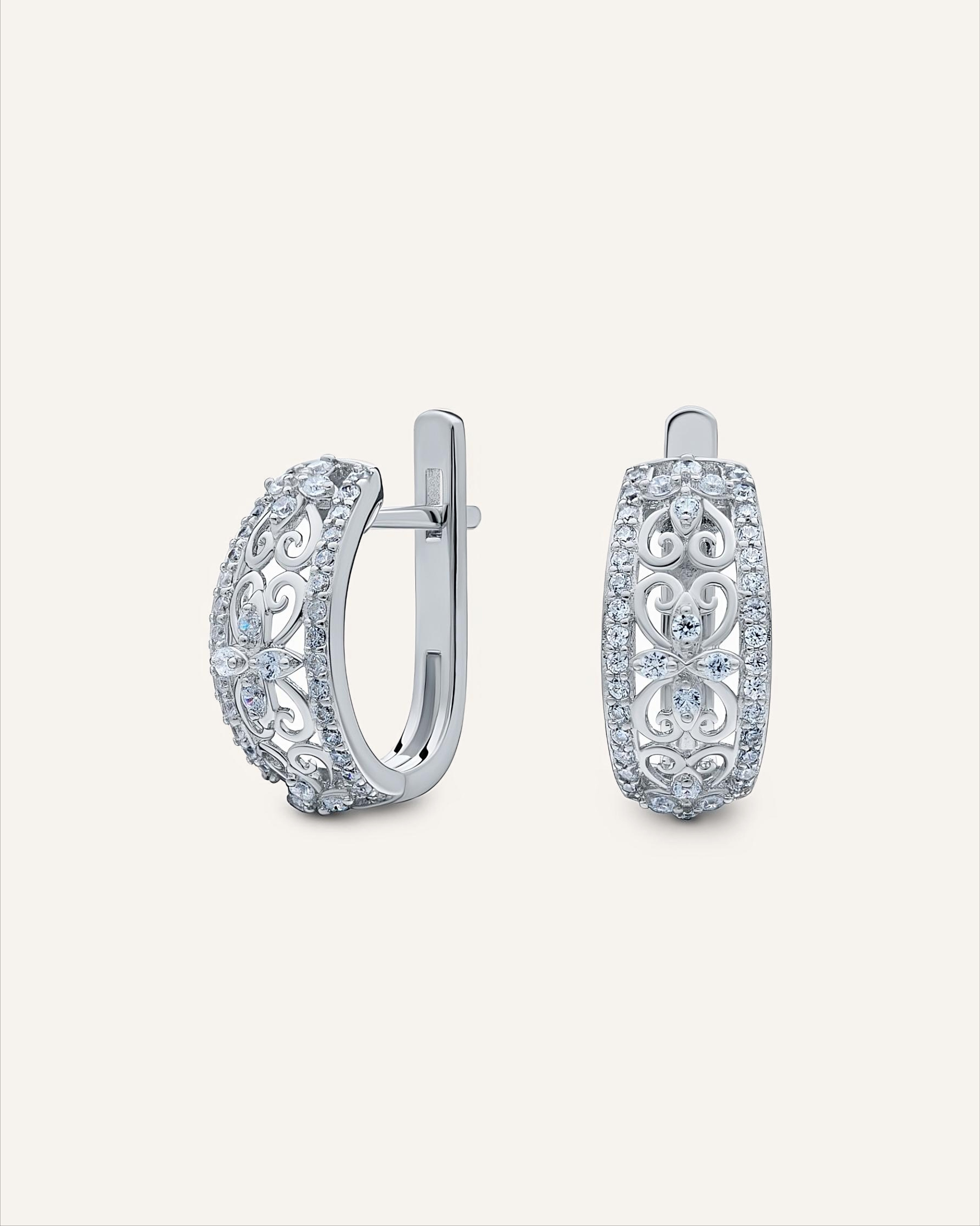 Silver earrings with Cubic Zirconia