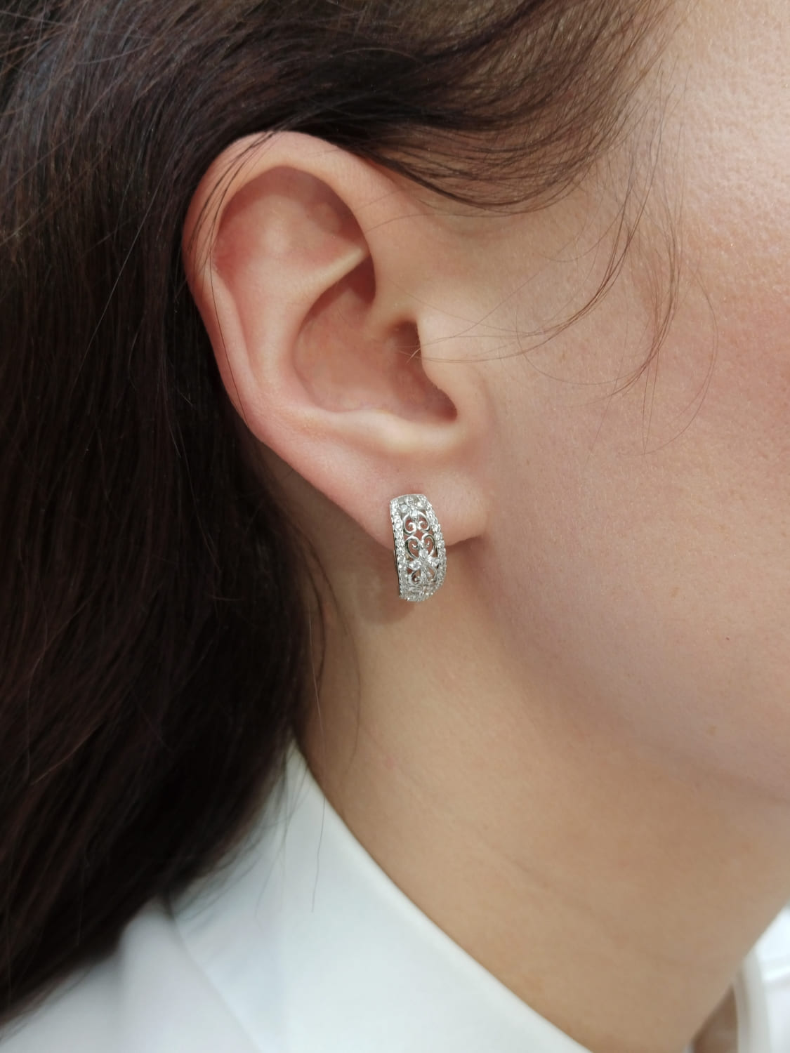 Silver earrings with Cubic Zirconia