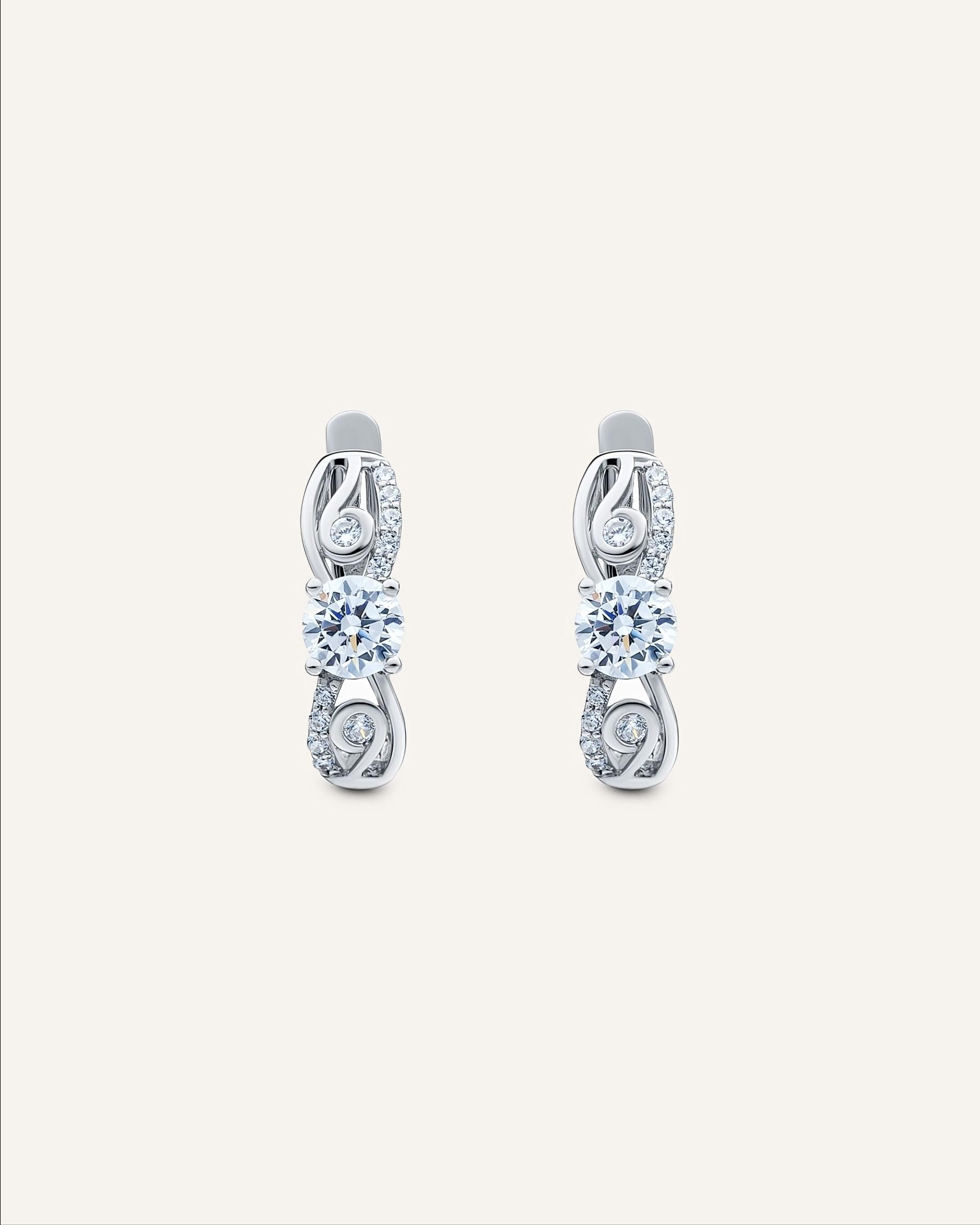 Silver earrings with Cubic Zirconia