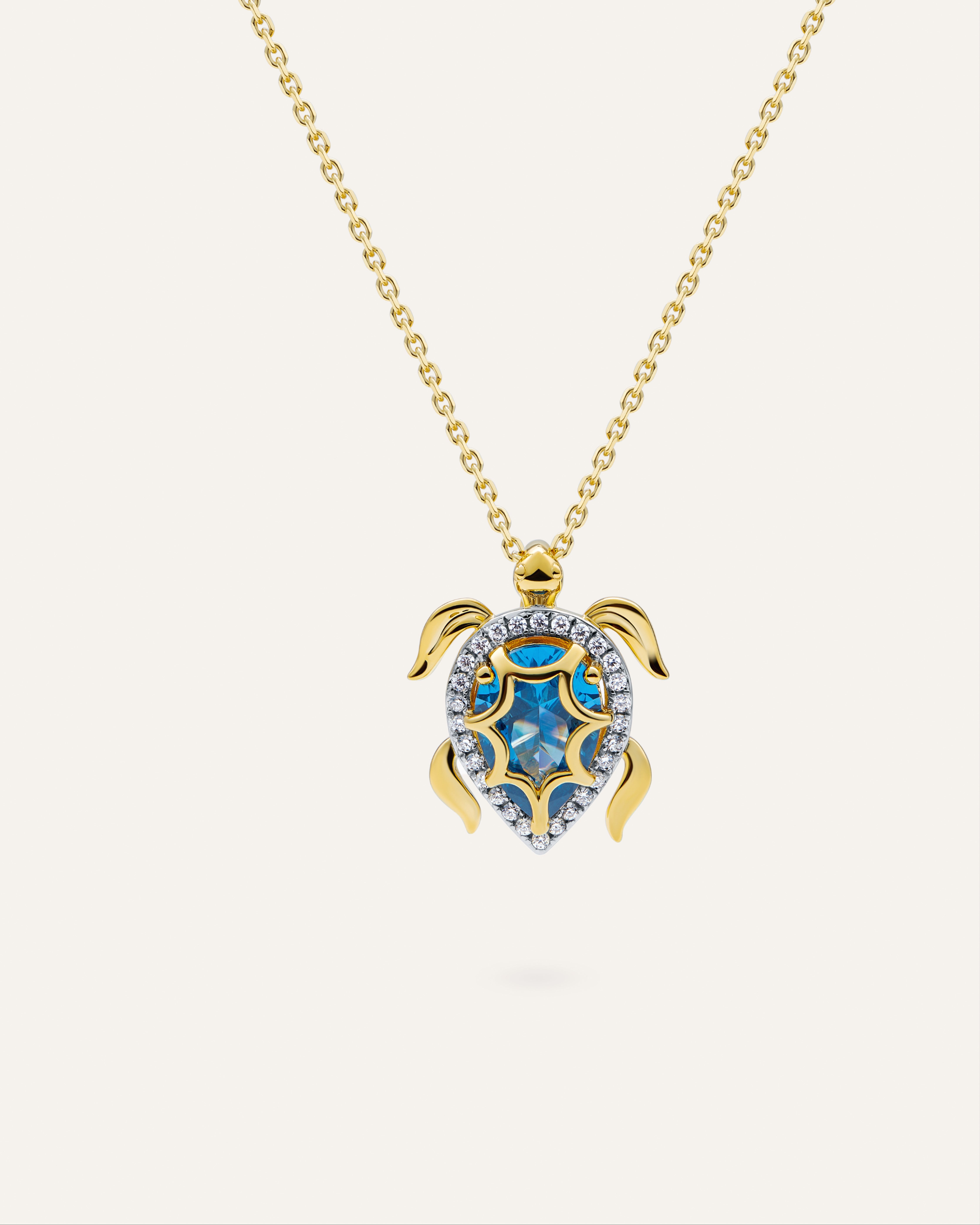 14KT Gold Plated pendant with Cubic Zirconia