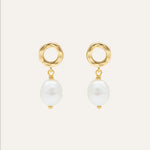 14KT Gold Plated earrings with Natural Pearl