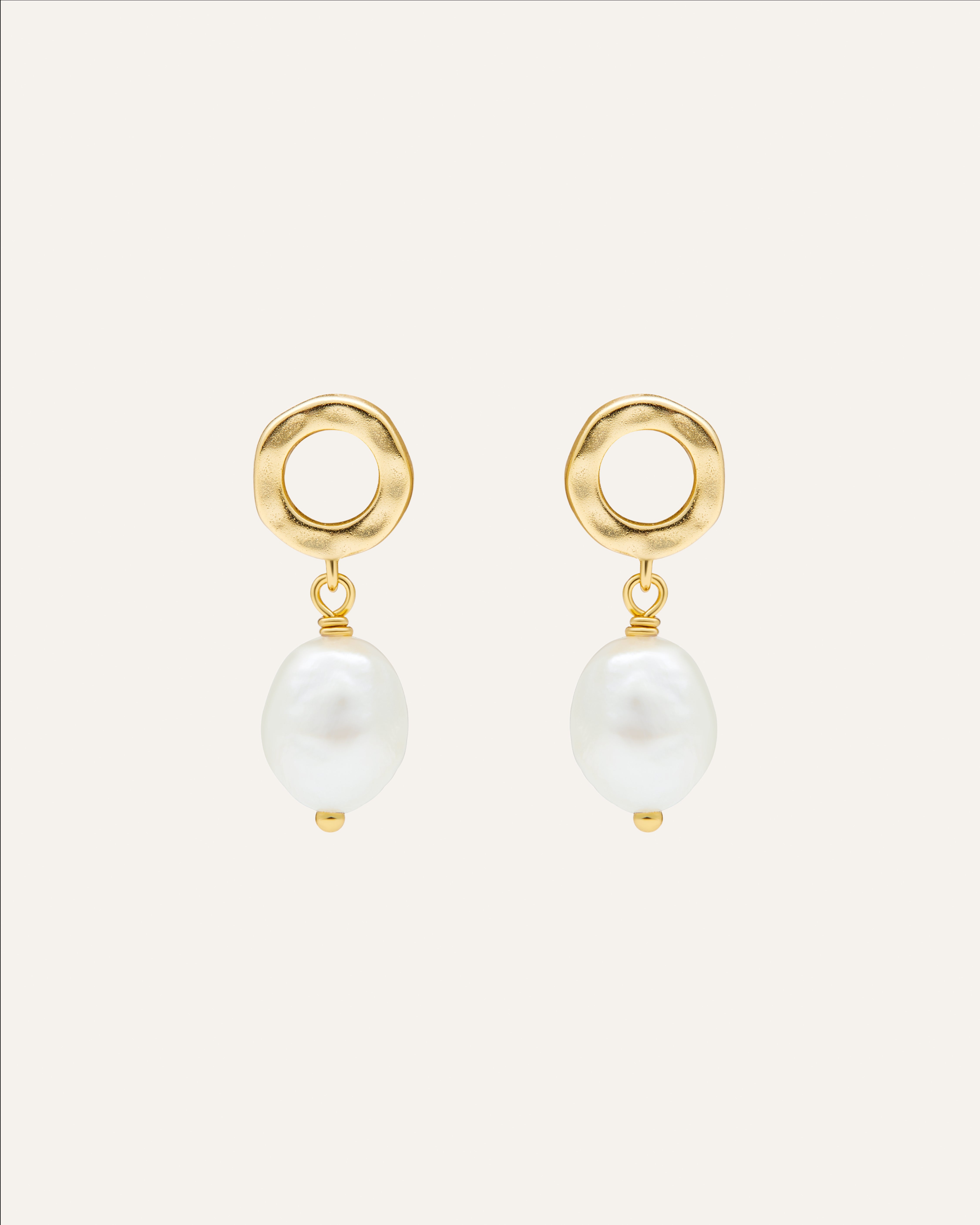 14KT Gold Plated earrings with Natural Pearl