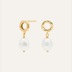 14KT Gold Plated earrings with Natural Pearl