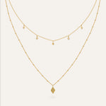 14KT Gold Plated necklace with Cubic Zirconia