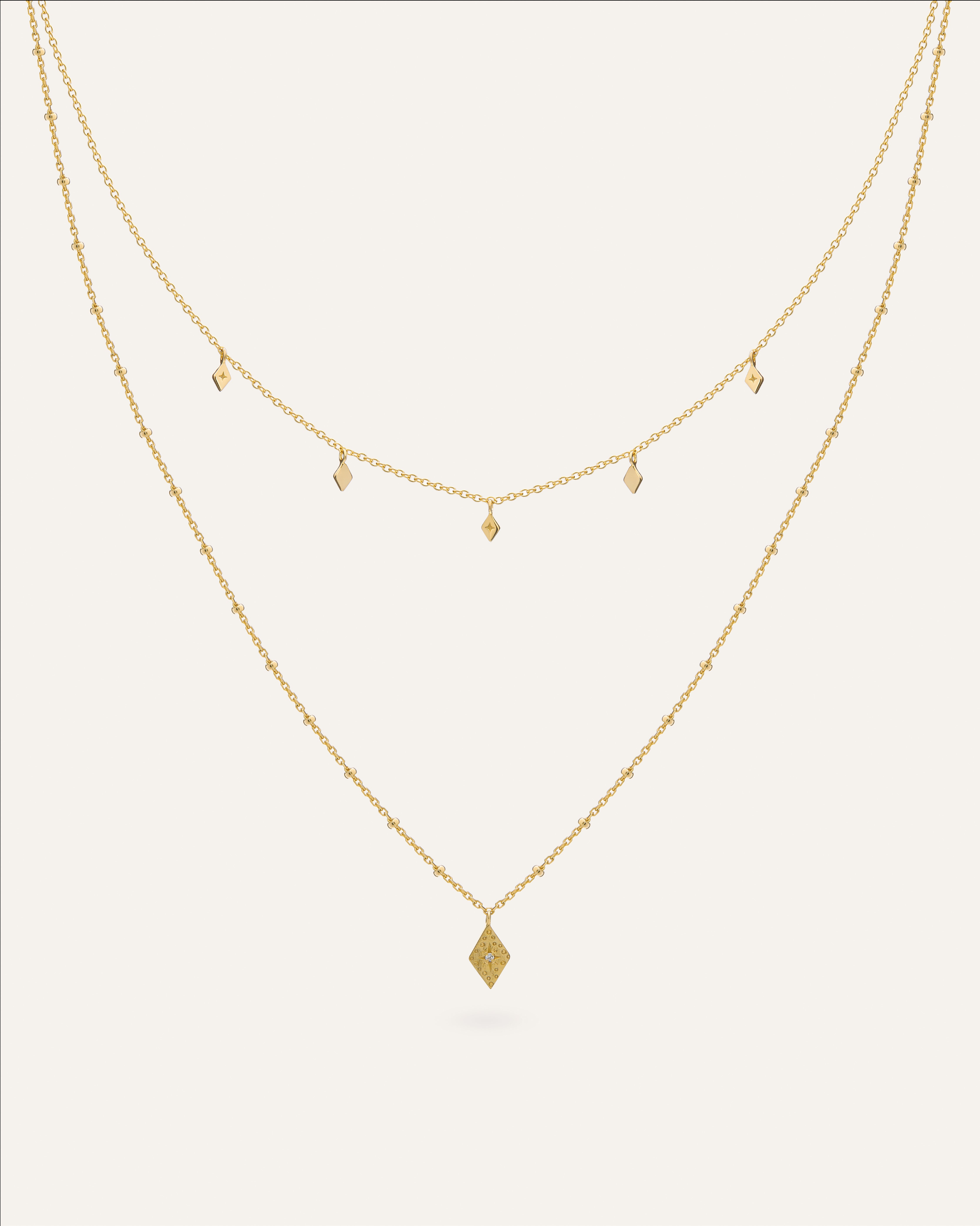 14KT Gold Plated necklace with Cubic Zirconia