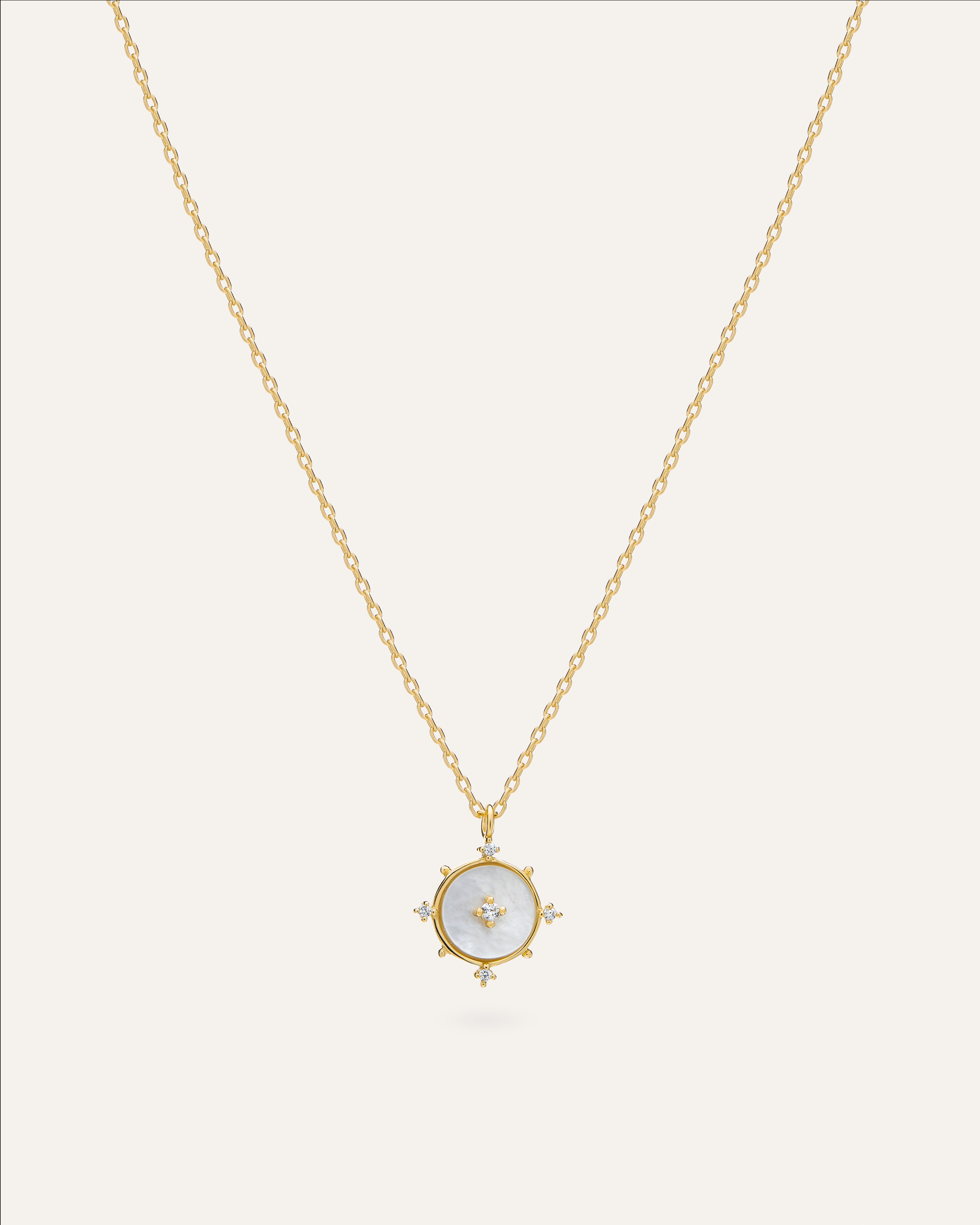 14KT Gold Plated necklace with Mother of Pearl