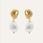 14KT Gold Plated earrings with Natural Pearl