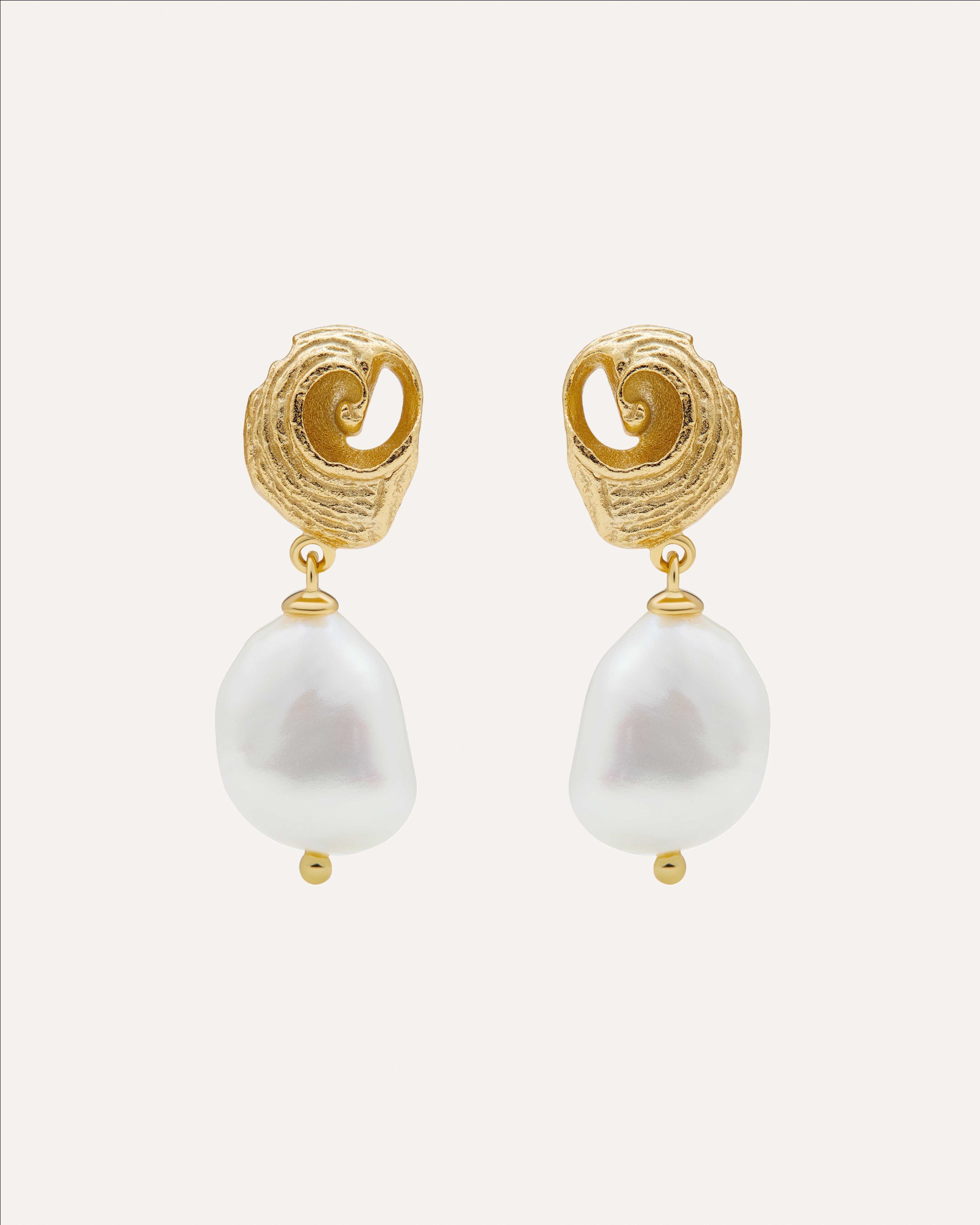 14KT Gold Plated earrings with Natural Pearl