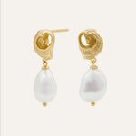 14KT Gold Plated earrings with Natural Pearl