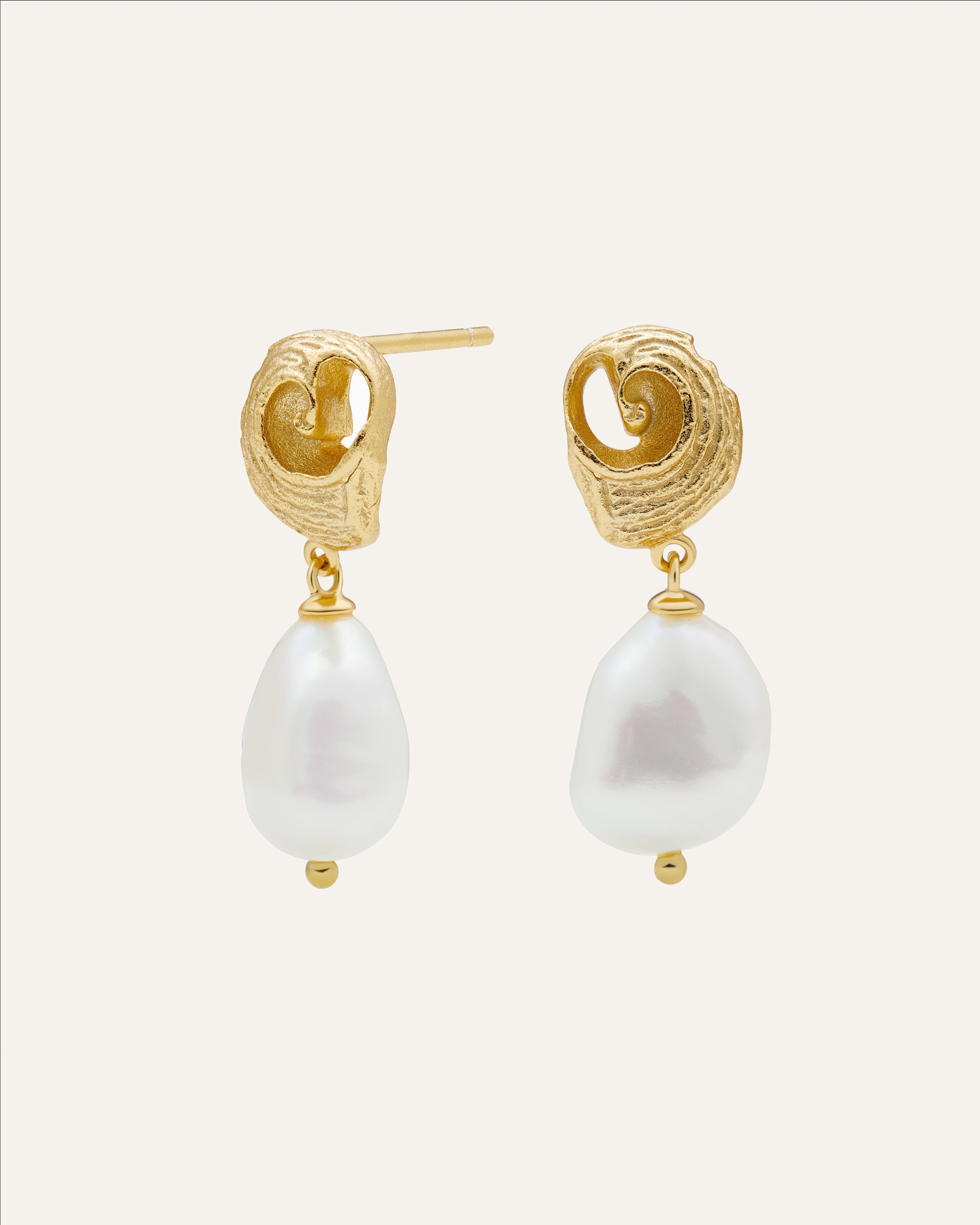 14KT Gold Plated earrings with Natural Pearl