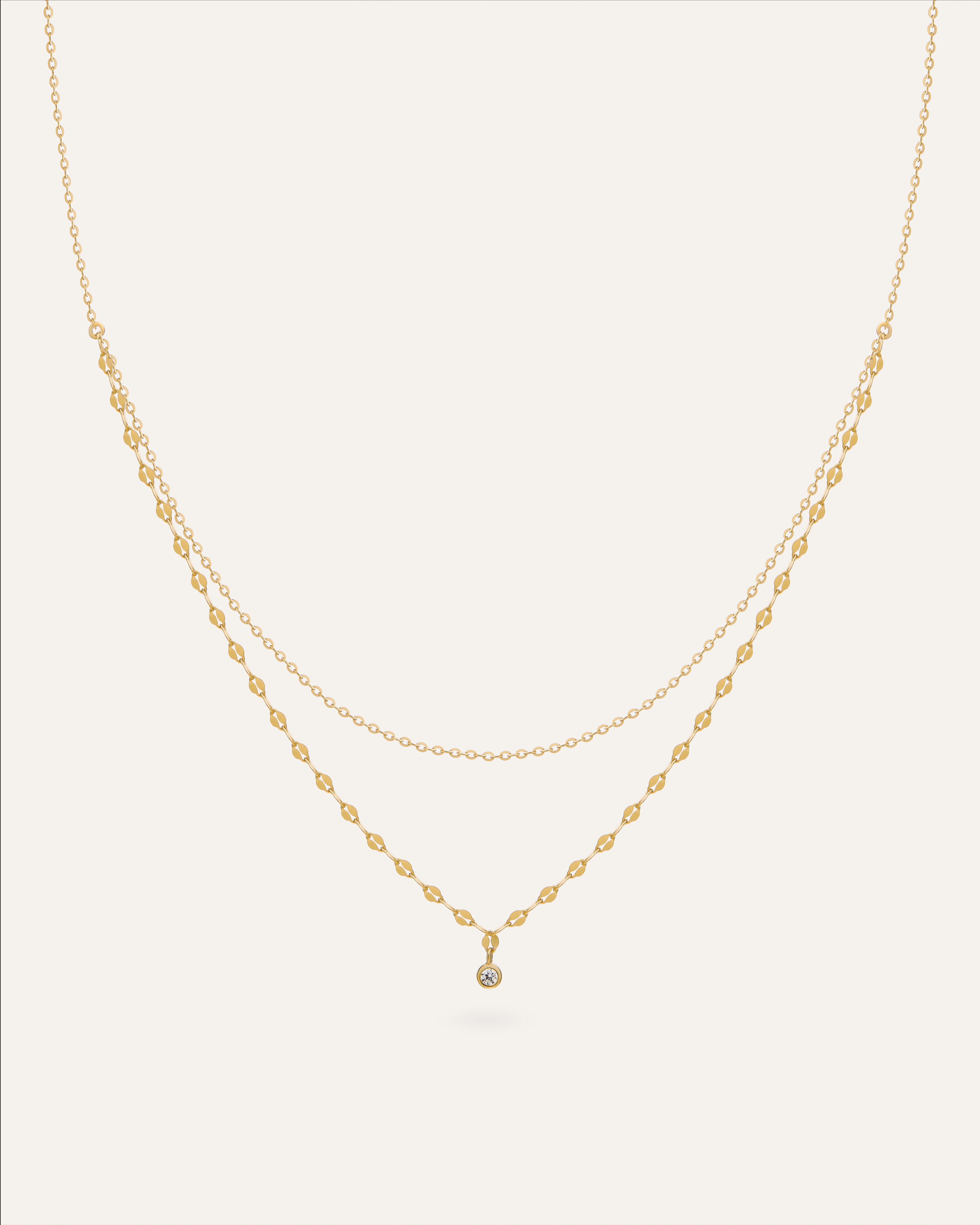 14KT Gold Plated necklace with Cubic Zirconia