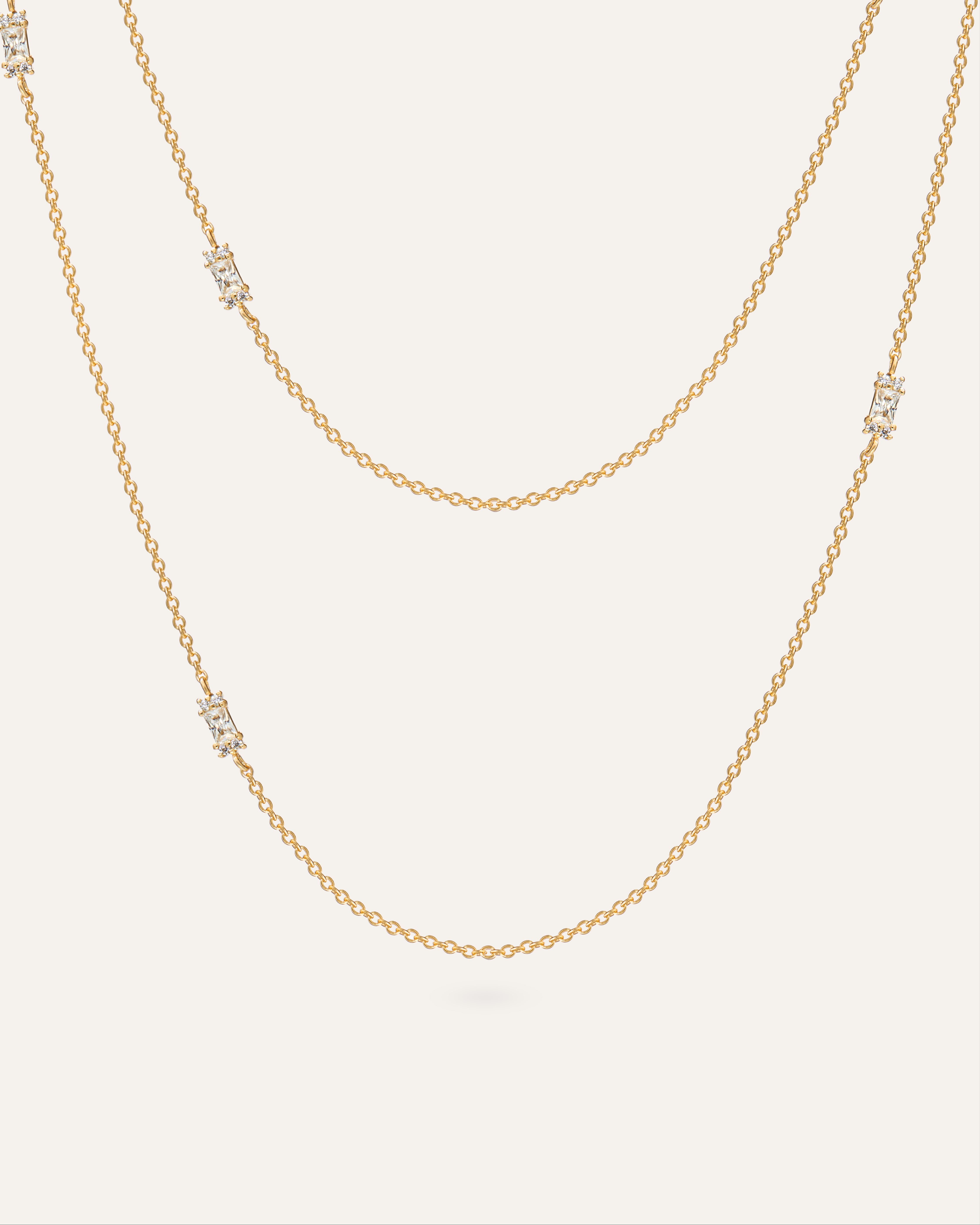 14KT Gold Plated necklace with Cubic Zirconia