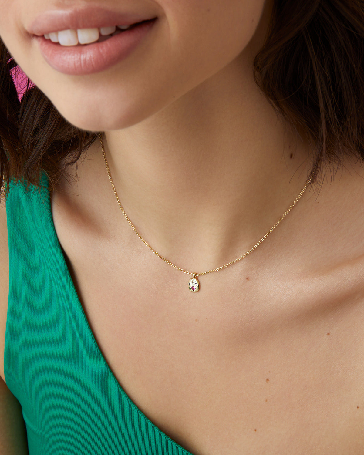 14KT Gold Plated necklace with Cubic Zirconia