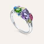 Silver ring with Cubic Zirconia ,Sapphire