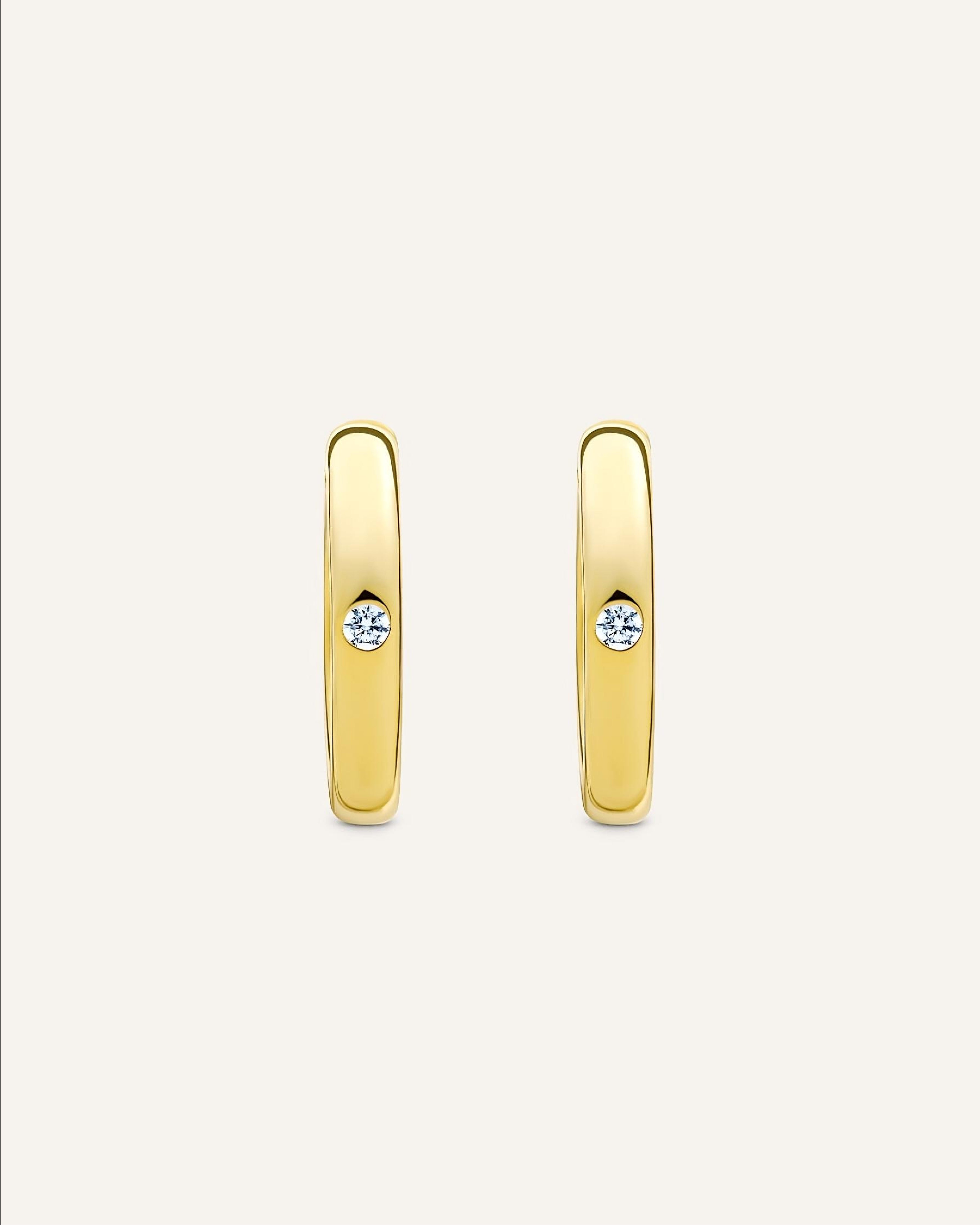 14KT Gold Plated earrings with Cubic Zirconia