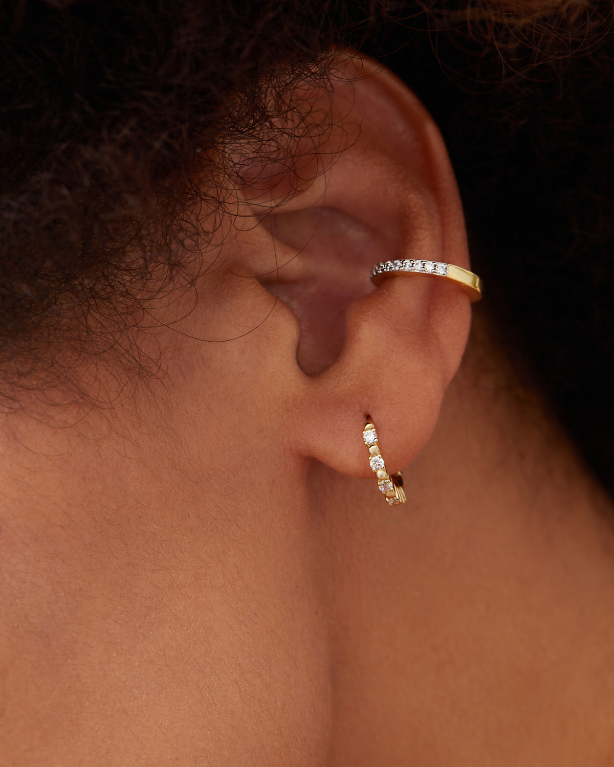 14KT Gold Plated earring with Cubic Zirconia