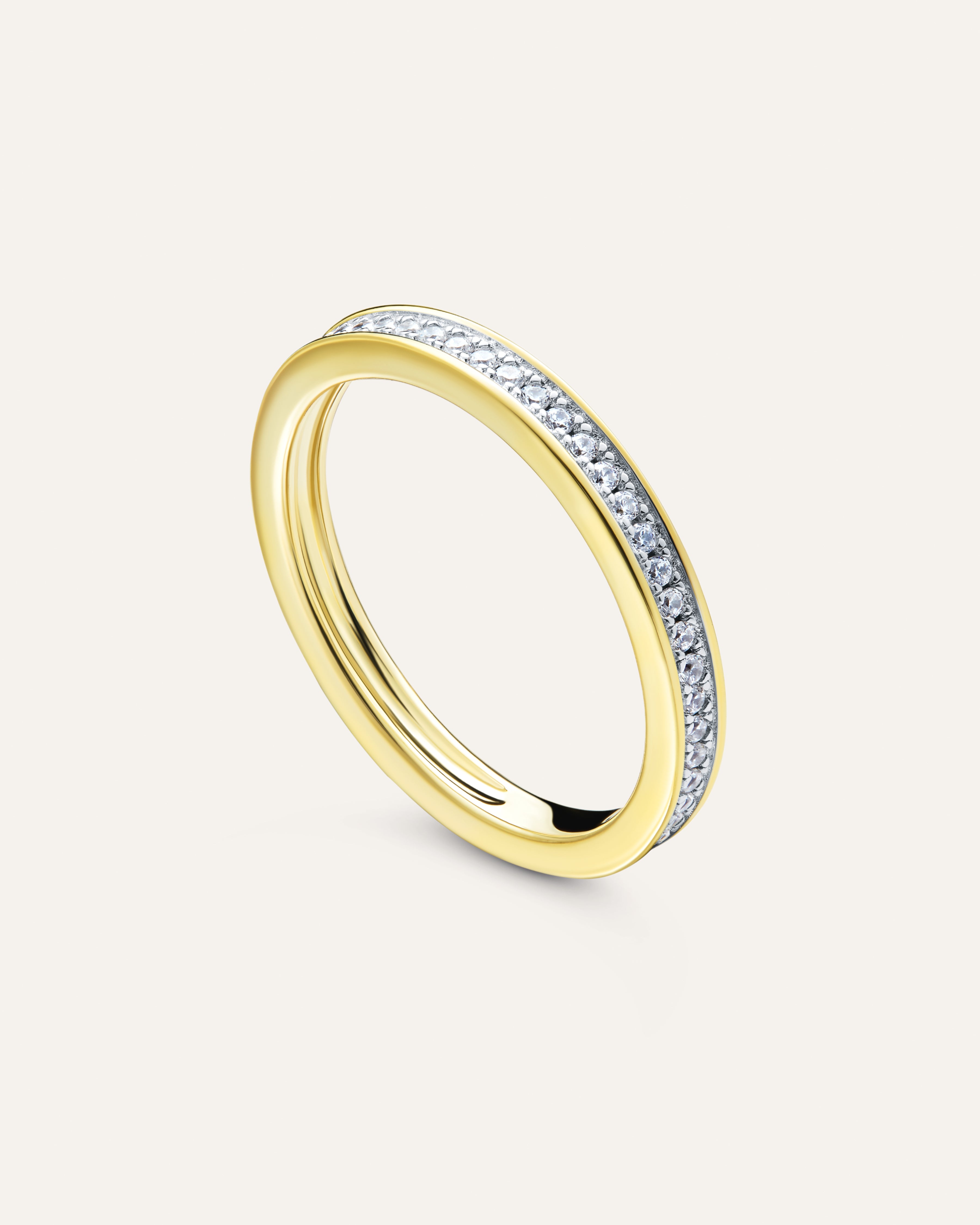 14KT Gold Plated Ring with Cubic Zirconia