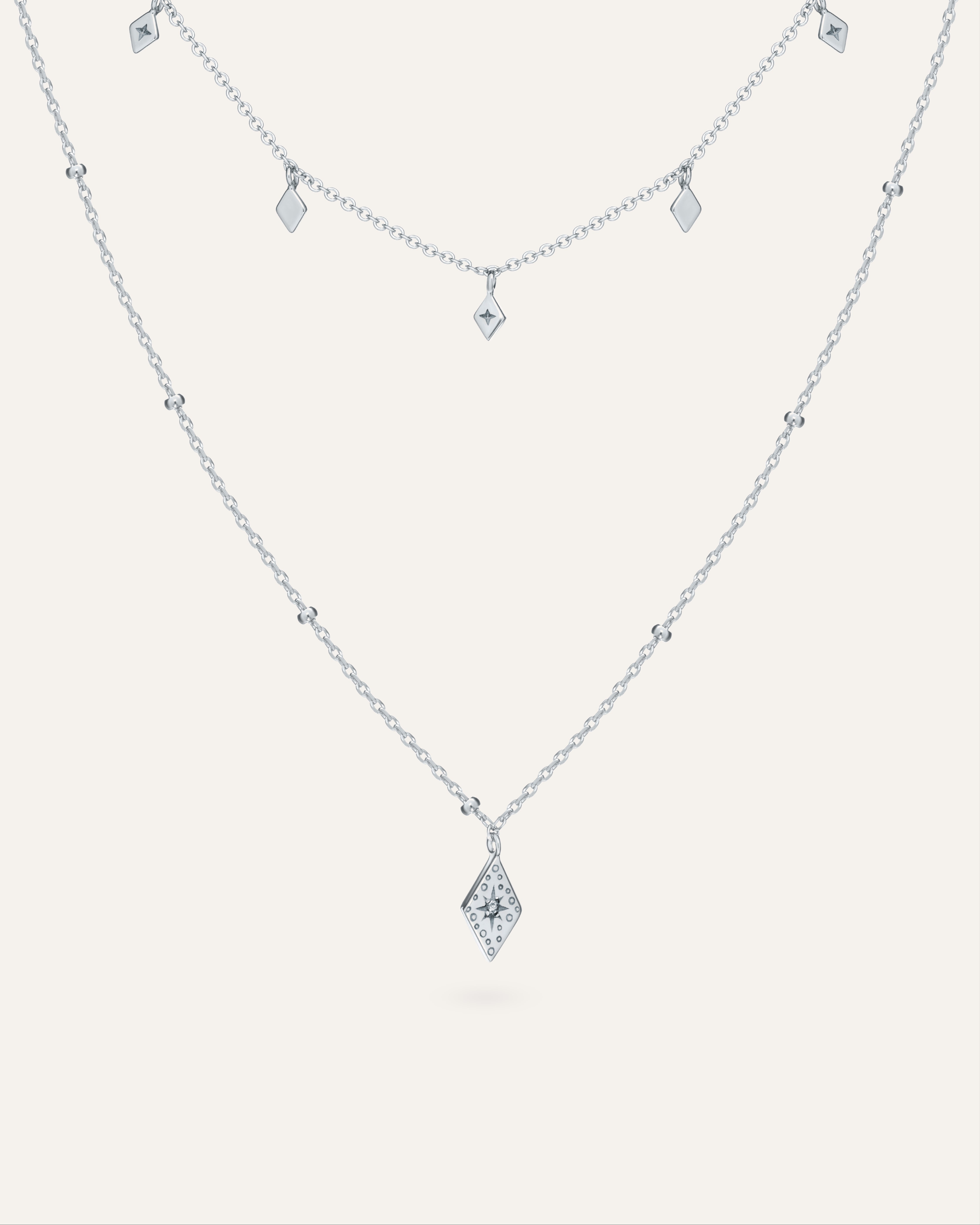 Silver necklace with Cubic Zirconia