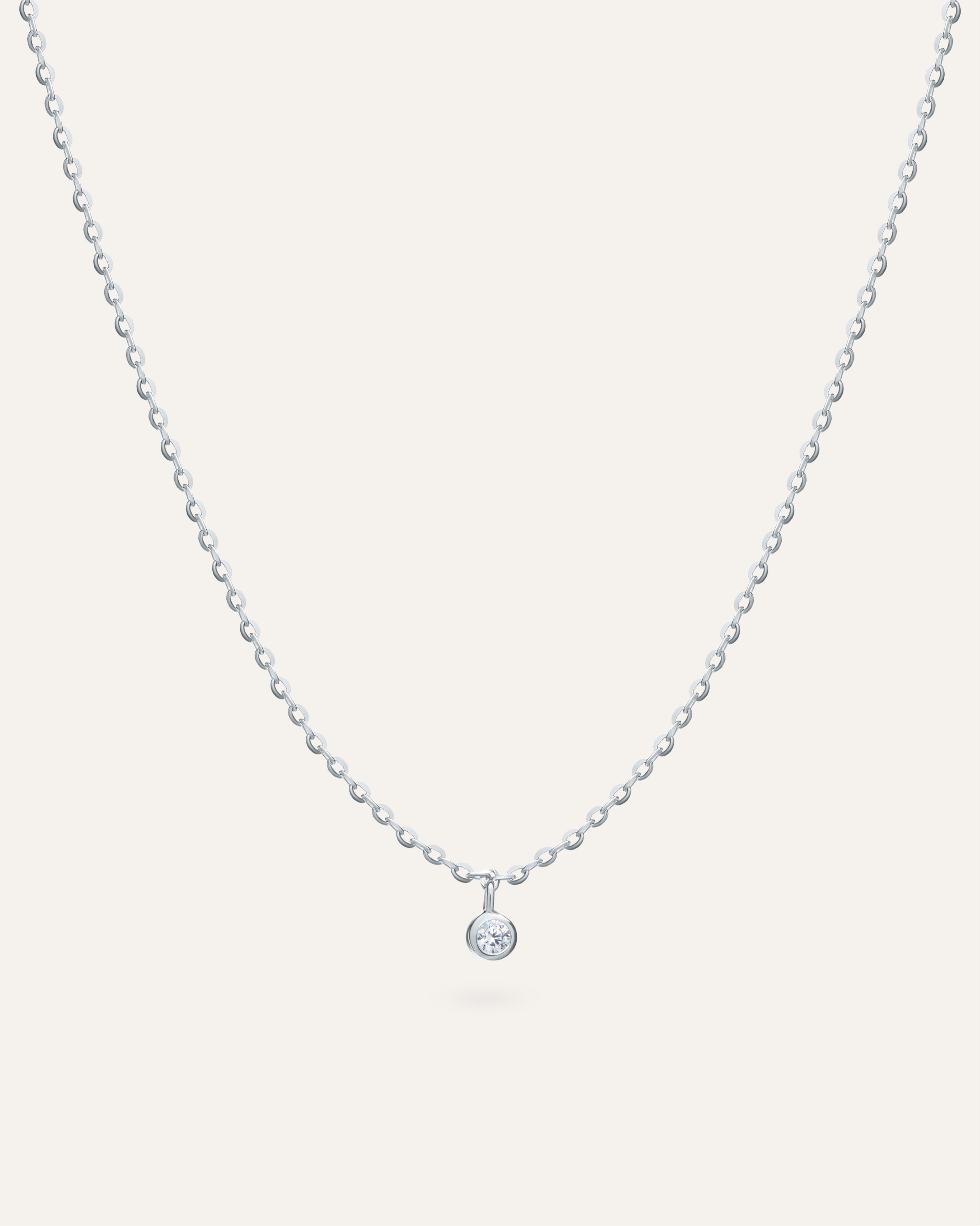 Silver necklace with Cubic Zirconia