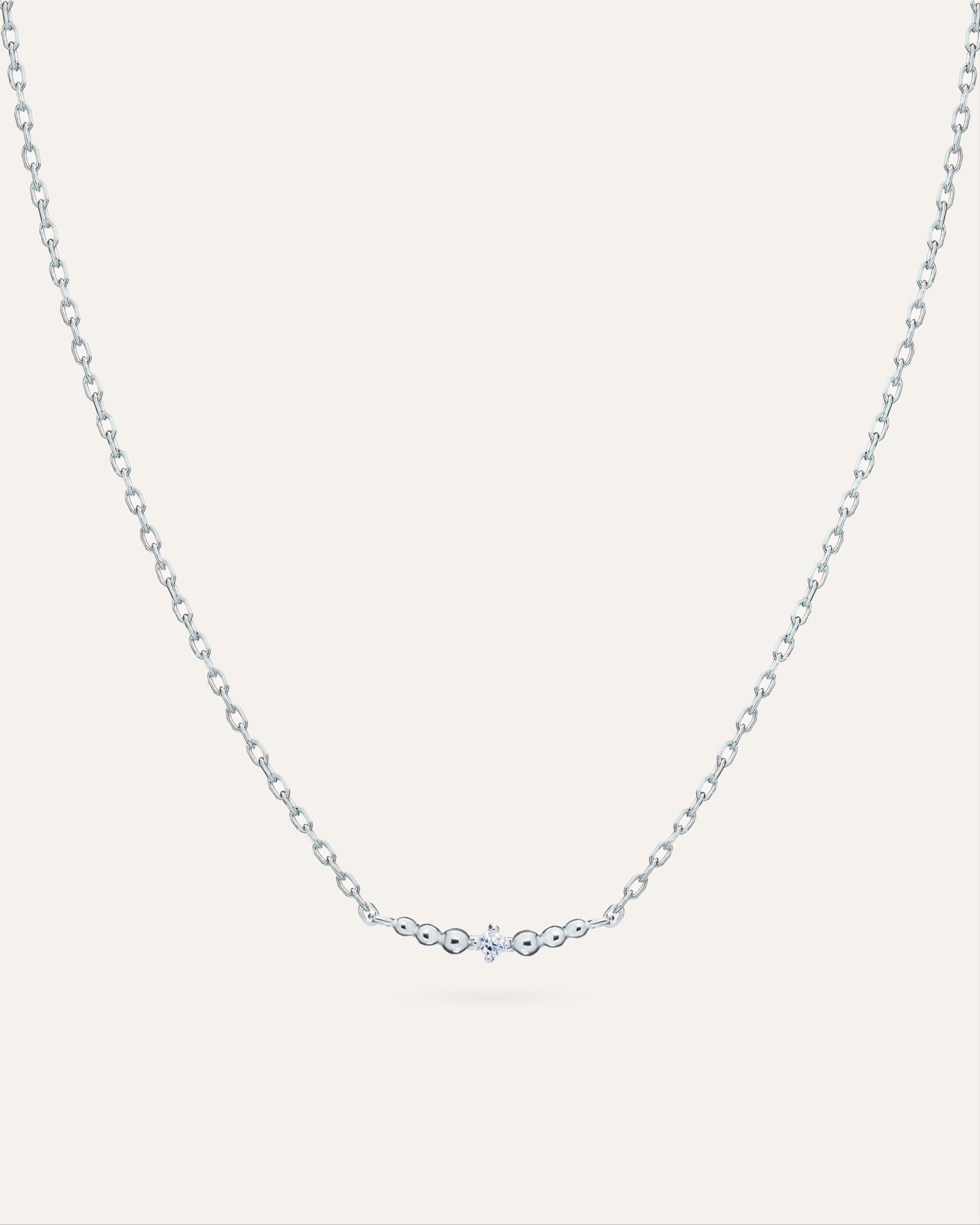 Silver necklace with Cubic Zirconia