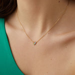 14KT Gold Plated necklace with Cubic Zirconia