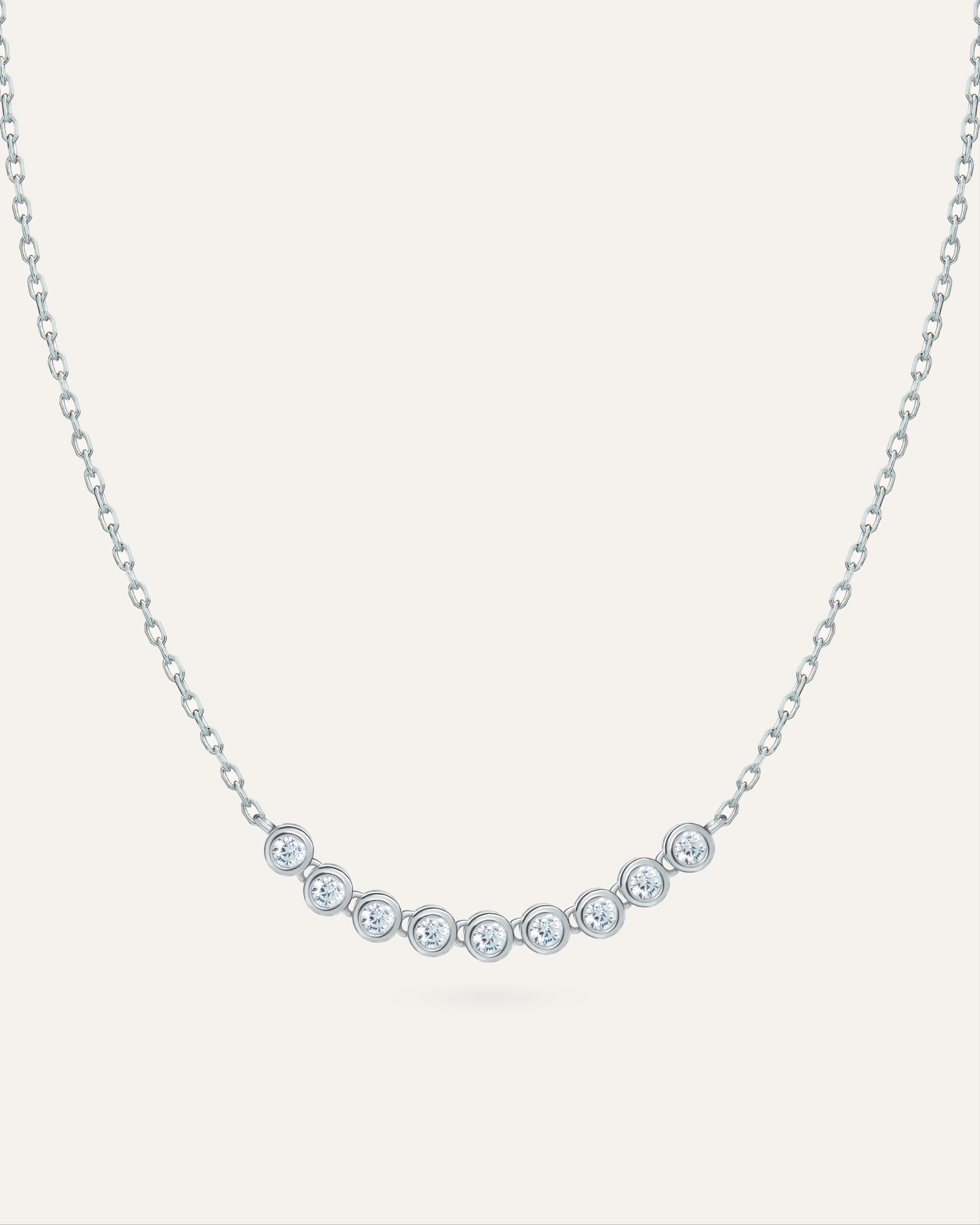 Silver necklace with Cubic Zirconia