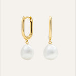 14KT Gold Plated earrings with Natural Pearl