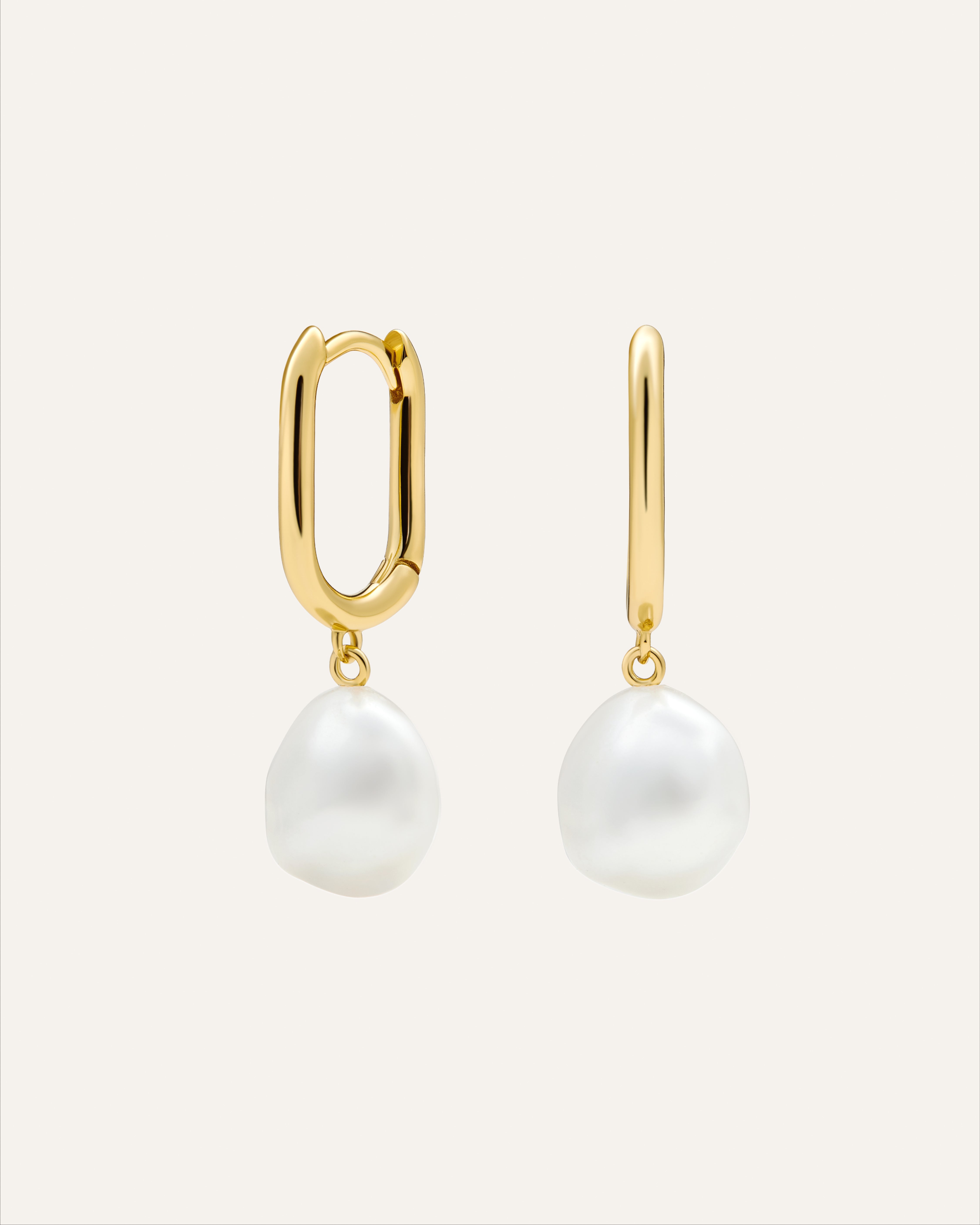 14KT Gold Plated earrings with Natural Pearl