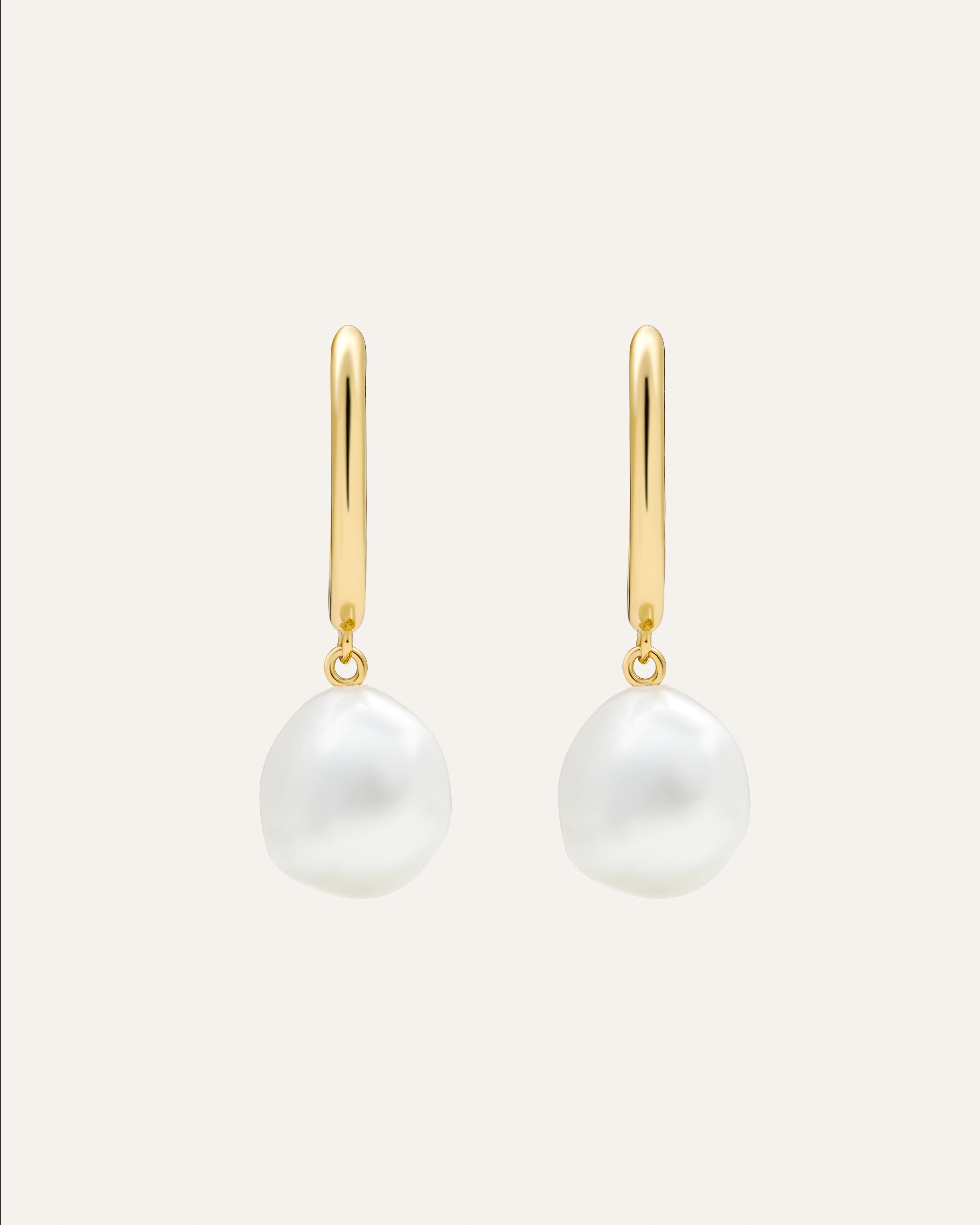 14KT Gold Plated earrings with Natural Pearl