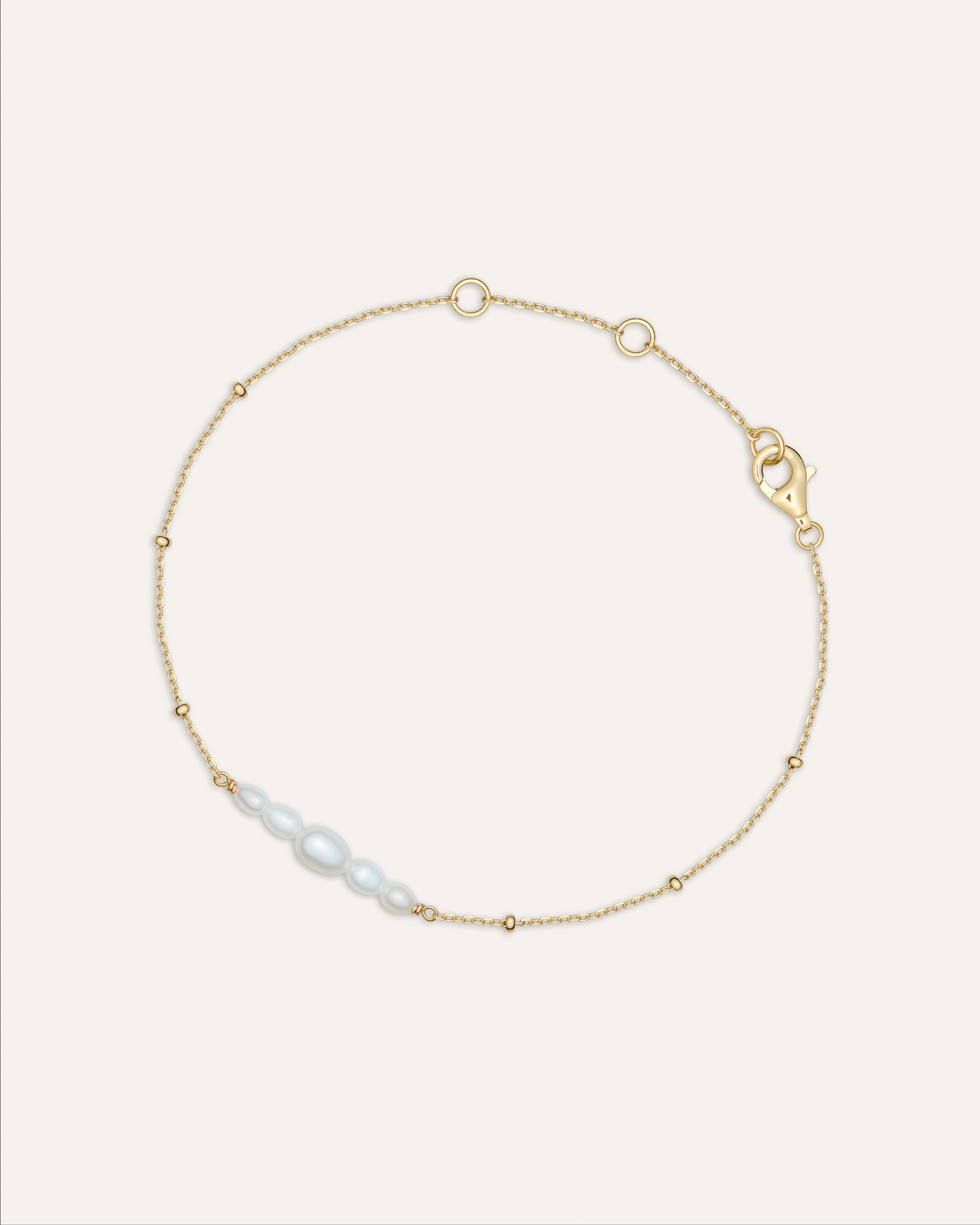 14KT Gold Plated bracelet with Natural Pearl