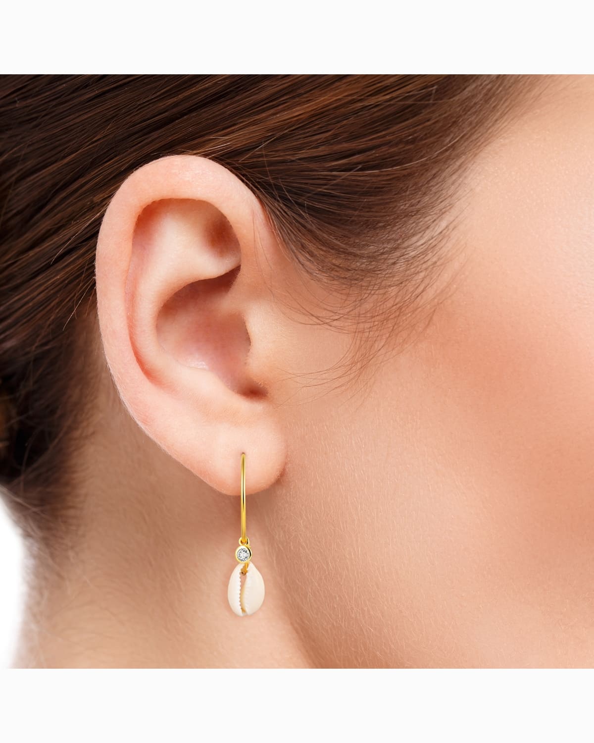 18KT Gold Plated earrings with Natural Shell