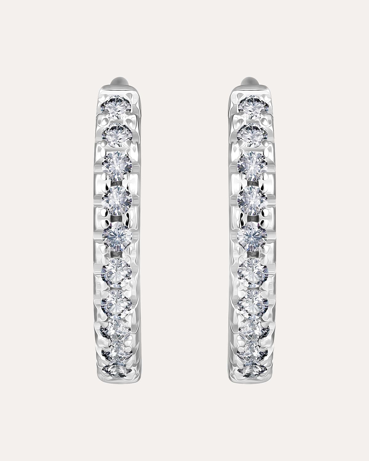 Huitan 925 Silver Filled Hoop Earrings – Cubic Zirconia, Wedding Elegant Jewelry For Women