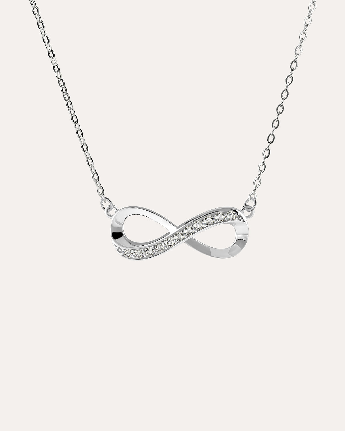 Silver Necklace with Cubic Zirconia