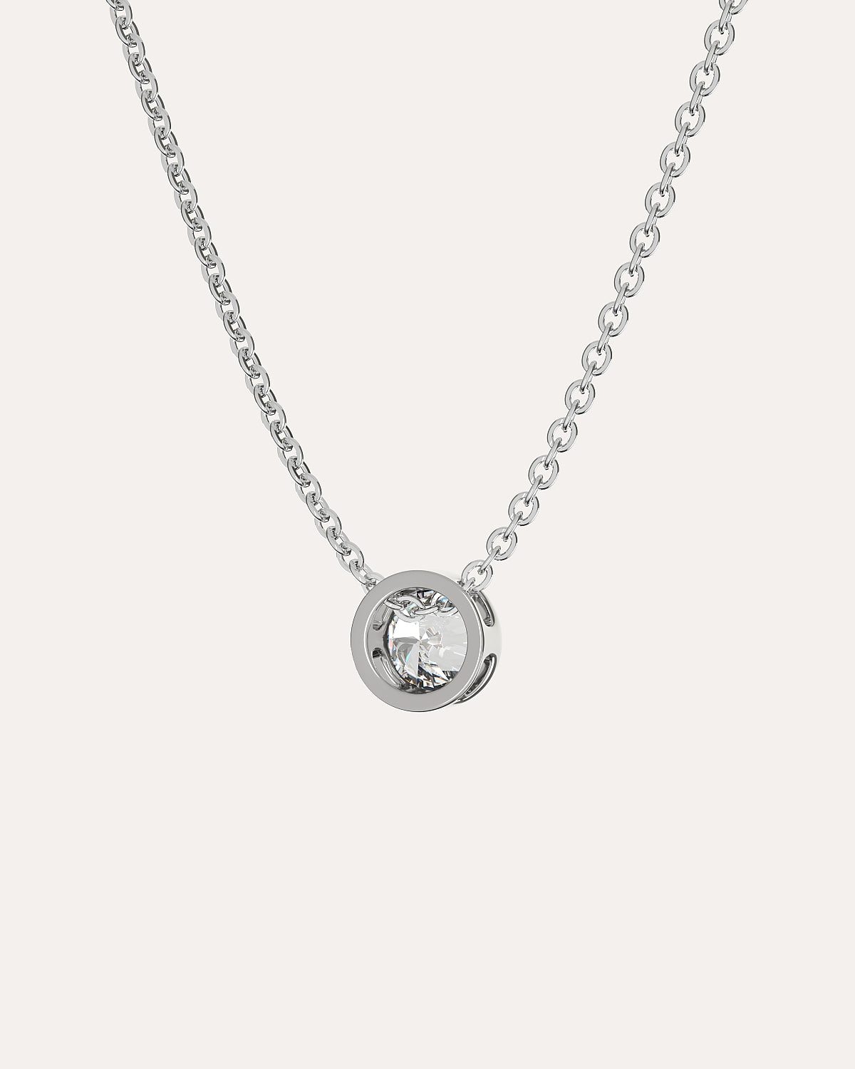 Silver Necklace with Cubic Zirconia