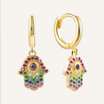 18KT Gold Plated earrings with Cubic Zirconia