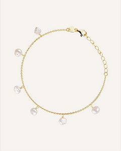 18KT Gold Plated bracelet with Natural Pearl