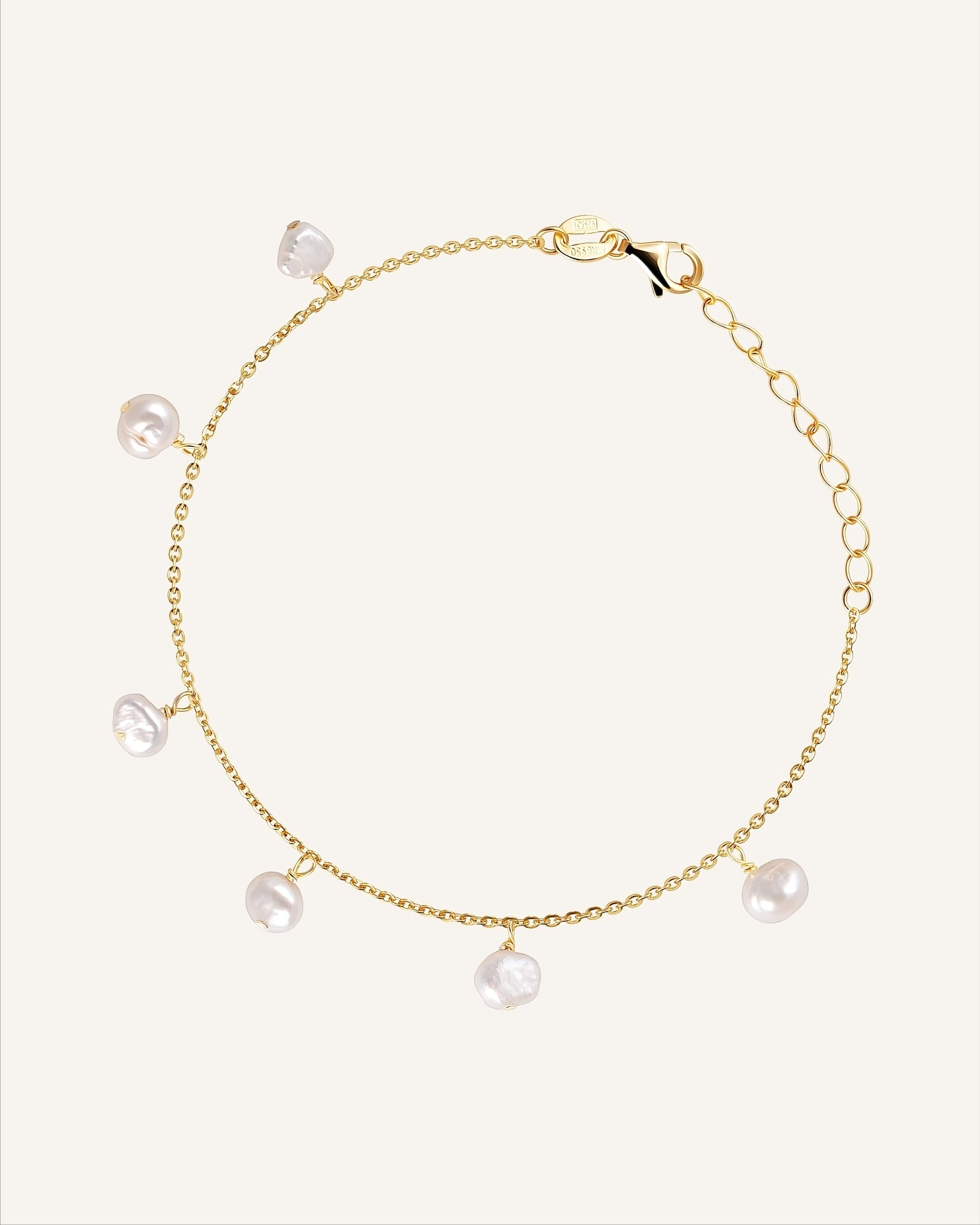 18KT Gold Plated bracelet with Natural Pearl