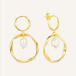 18KT Gold Plated earrings with Natural Pearl