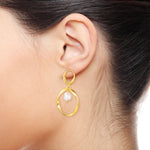 18KT Gold Plated earrings with Natural Pearl