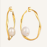 18KT Gold Plated earrings with Natural Pearl