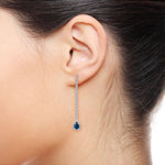 Silver earring with Cubic Zirconia