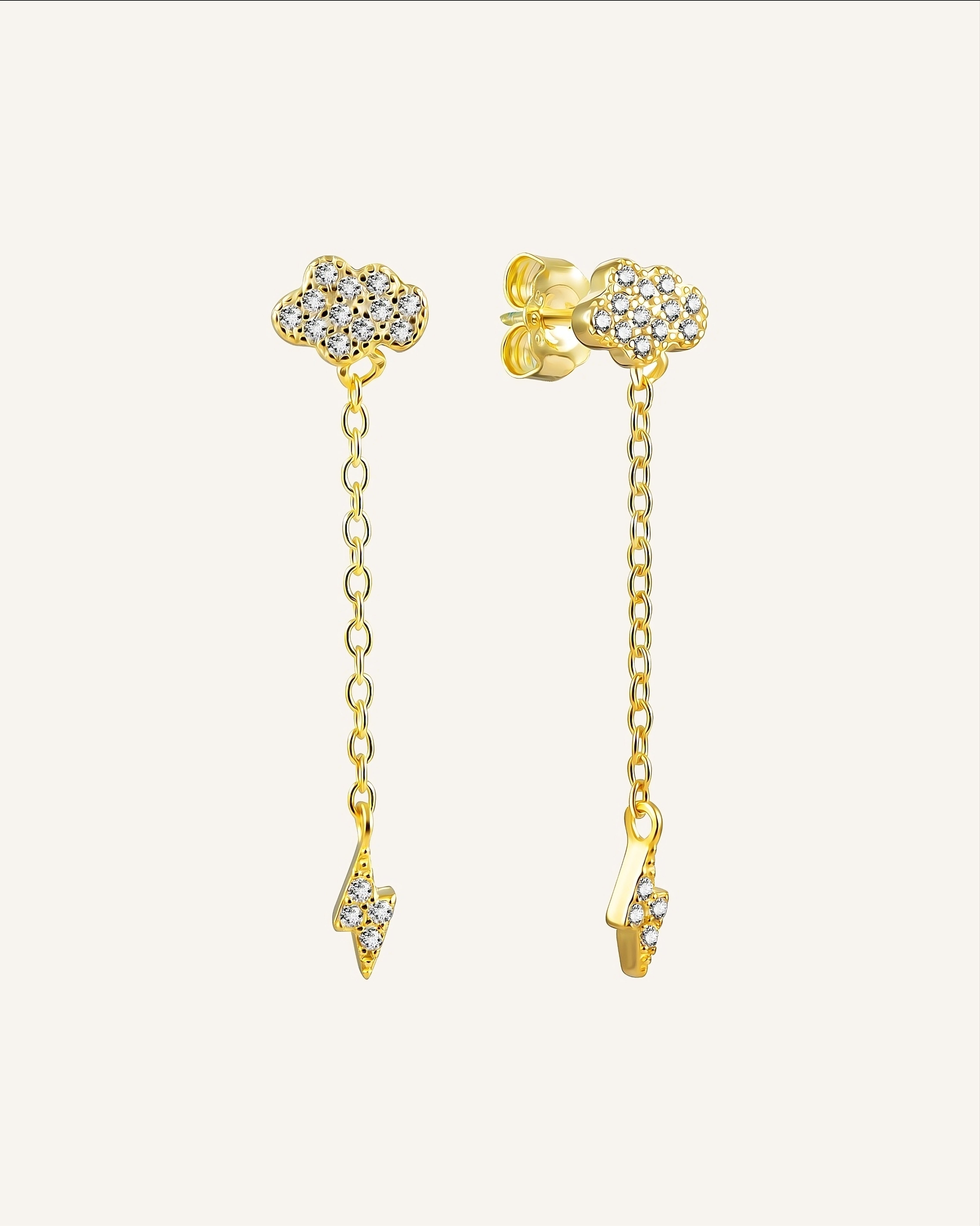 18KT Gold Plated earrings with Cubic Zirconia