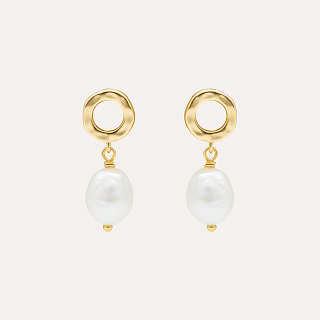 14KT Gold Plated earrings with Natural Pearl