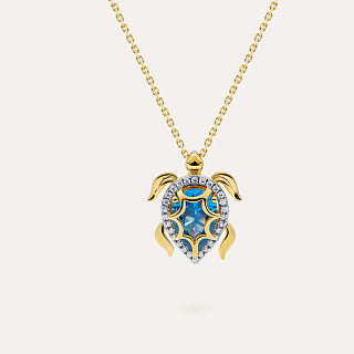 14KT Gold Plated pendant with Cubic Zirconia