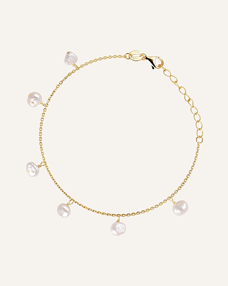 18KT Gold Plated bracelet with Natural Pearl